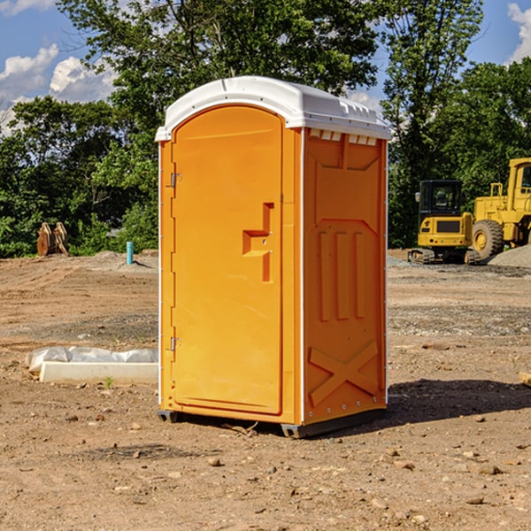 can i customize the exterior of the porta potties with my event logo or branding in Liberty Center